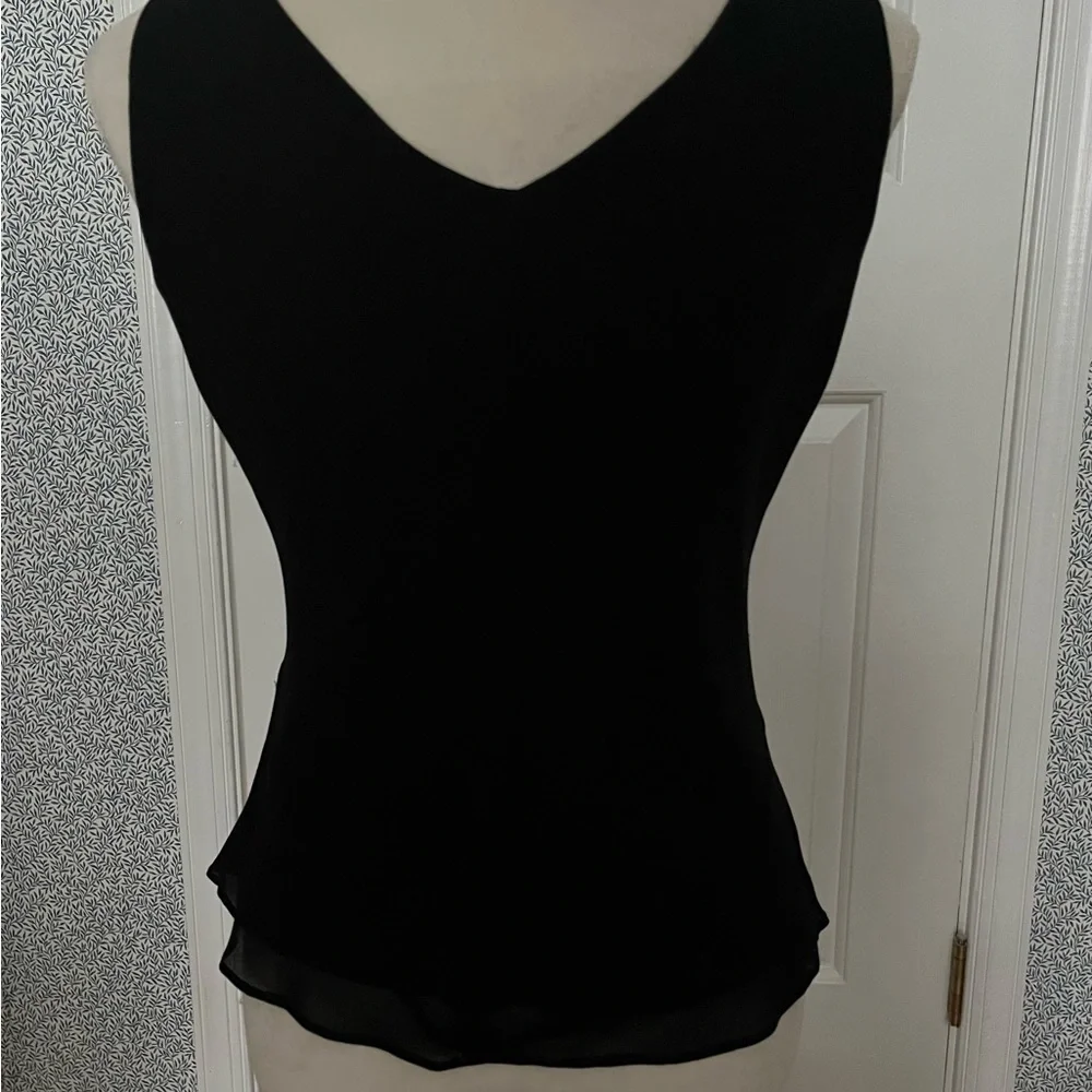 Black Silk Sequined Top - Picture 2 of 9